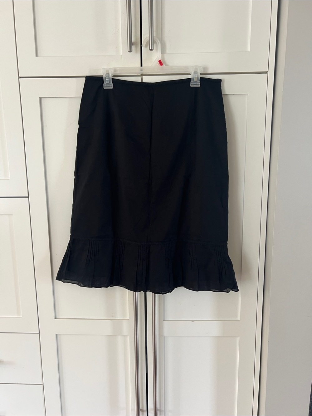 Ann Taylor Black A-Line Skirt with Ruffle Hem